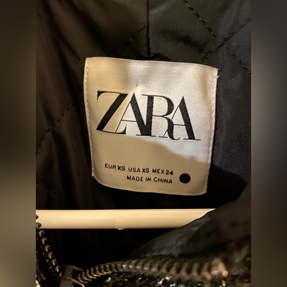 Zara Glitzer Oversized Jacket Black Size XS - Picture 6 of 12